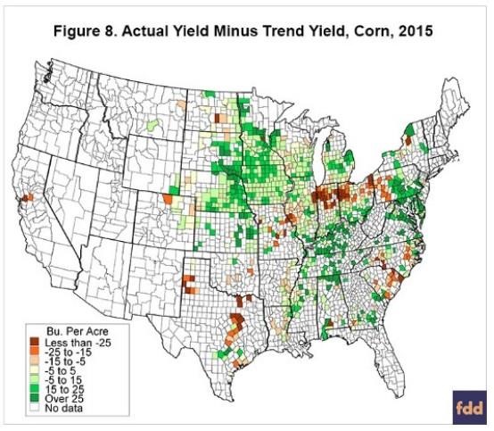 Variability In County Corn Yields: 2012 to 2016